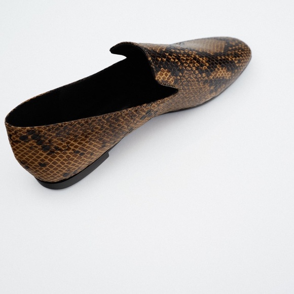 Zara Snake Low Heel Loafers NWT - Picture 5 of 8